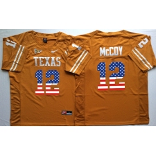 Texas Longhorns #12 Colt McCoy Orange USA Flag College Jersey