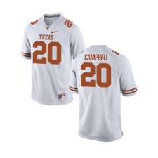 Texas Longhorns 20 Earl Campbell White Nike College Jersey