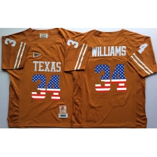 Texas Longhorns #34 Ricky Williams Orange USA Flag College Jersey
