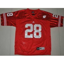 Badgers #28 Montee Ball Red Embroidered NCAA Jersey
