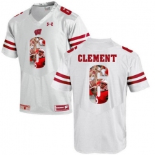 Wisconsin Badgers #6 Corey Clement White With Portrait Print College Football Jersey