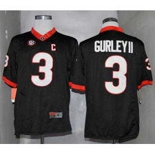 Georgia Bulldogs #3 Todd Gurley II Black Limited SEC Patch Stitched NCAA Jersey