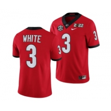 Men’s Georgia Bulldogs #3 Zamir White 2022 Patch Red College Football Stitched Jersey