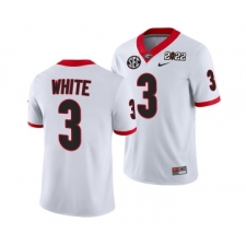 Men’s Georgia Bulldogs #3 Zamir White 2022 Patch White College Football Stitched Jersey