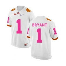 Clemson Tigers 1 Kelly Bryant White 2018 Breast Cancer Awareness College Football Jersey