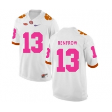 Clemson Tigers 13 Hunter Renfrow White 2018 Breast Cancer Awareness College Football Jersey