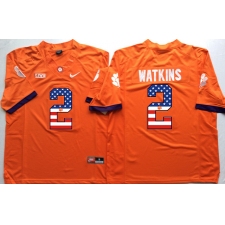 Clemson Tigers #2 Sammy Watkins Orange USA Flag College Jersey