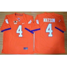 Clemson Tigers #4 Deshaun Watson Orange Limited 2016 College Football Playoff National Championship Patch Stitched NCAA Jersey