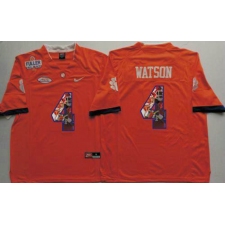 Clemson Tigers #4 Deshaun Watson Orange Player Fashion Stitched NCAA Jersey
