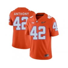 Clemson Tigers 42 Stephone Anthony Orange With Diamond Logo College Football Jersey