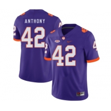 Clemson Tigers 42 Stephone Anthony Purple Nike College Football Jersey