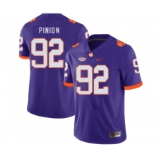 Clemson Tigers 92 Bradley Pinion Purple Nike College Football Jersey