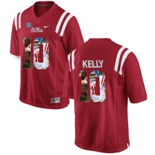 Ole Miss Rebels #10 Chad Kelly Red With Portrait Print College Football Jersey2