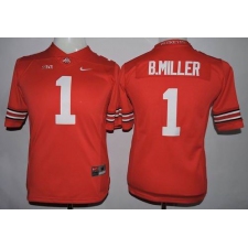Women Ohio State Buckeyes #1 Braxton Miller Red Stitched NCAA Jersey