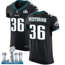 Men's Nike Philadelphia Eagles #36 Brian Westbrook Black Vapor Untouchable Elite Player Super Bowl LII NFL Jersey