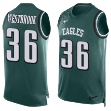 Men's Nike Philadelphia Eagles #36 Brian Westbrook Limited Midnight Green Player Name & Number Tank Top NFL Jersey