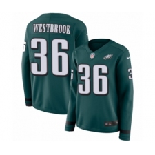 Women's Nike Philadelphia Eagles #36 Brian Westbrook Limited Green Therma Long Sleeve NFL Jersey