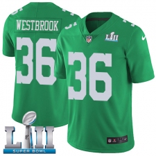 Youth Nike Philadelphia Eagles #36 Brian Westbrook Limited Green Rush Vapor Untouchable Super Bowl LII NFL Jersey