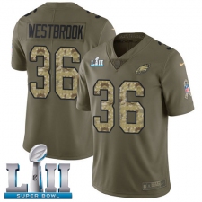 Youth Nike Philadelphia Eagles #36 Brian Westbrook Limited Olive Camo 2017 Salute to Service Super Bowl LII NFL Jersey