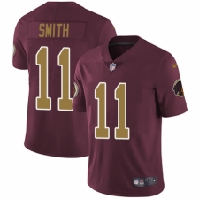 Youth Nike Washington Redskins #11 Alex Smith Burgundy Red/Gold Number Alternate 80TH Anniversary Vapor Untouchable Limited Player NFL Jersey