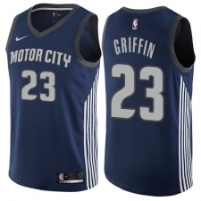 Men's Nike Detroit Pistons #23 Blake Griffin Authentic Navy Blue NBA Jersey - City Edition