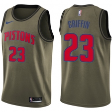 Men's Nike Detroit Pistons #23 Blake Griffin Swingman Green Salute to Service NBA Jersey