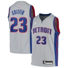 Youth Detroit Pistons #23 Blake Griffin Jordan Brand Gray 2020-21 Swingman Jersey