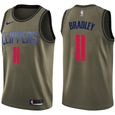 Men's Nike Los Angeles Clippers #11 Avery Bradley Swingman Green Salute to Service NBA Jersey