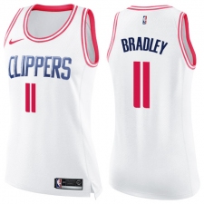 Women's Nike Los Angeles Clippers #11 Avery Bradley Swingman White/Pink Fashion NBA Jersey