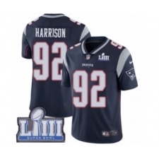 Men's Nike New England Patriots #92 James Harrison Navy Blue Team Color Vapor Untouchable Limited Player Super Bowl LIII Bound NFL Jersey