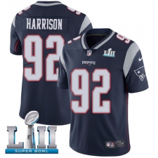 Youth Nike New England Patriots #92 James Harrison Navy Blue Team Color Vapor Untouchable Limited Player Super Bowl LII NFL Jersey