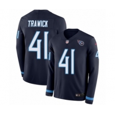 Men's Nike Tennessee Titans #41 Brynden Trawick Limited Navy Blue Therma Long Sleeve NFL Jersey