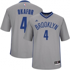 Men's Adidas Brooklyn Nets #4 Jahlil Okafor Authentic Gray Alternate NBA Jersey
