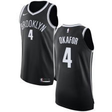 Men's Nike Brooklyn Nets #4 Jahlil Okafor Authentic Black Road NBA Jersey - Icon Edition