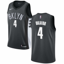 Men's Nike Brooklyn Nets #4 Jahlil Okafor Authentic Gray NBA Jersey Statement Edition