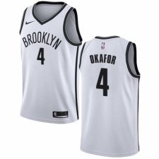 Men's Nike Brooklyn Nets #4 Jahlil Okafor Authentic White NBA Jersey - Association Edition
