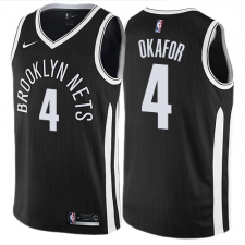 Men's Nike Brooklyn Nets #4 Jahlil Okafor Swingman Black NBA Jersey - City Edition
