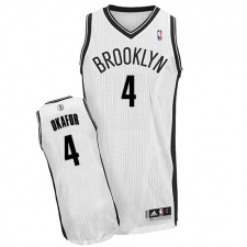 Women's Adidas Brooklyn Nets #4 Jahlil Okafor Authentic White Home NBA Jersey