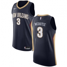 Men's Nike New Orleans Pelicans #3 Nikola Mirotic Authentic Navy Blue NBA Jersey - Icon Edition