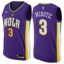 Men's Nike New Orleans Pelicans #3 Nikola Mirotic Authentic Purple NBA Jersey - City Edition