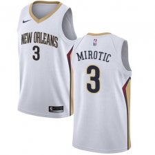 Men's Nike New Orleans Pelicans #3 Nikola Mirotic Authentic White NBA Jersey - Association Edition