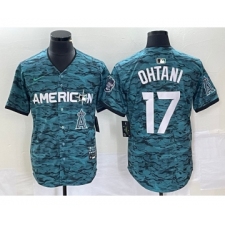 Men's Nike Los Angeles Angels #17 Shohei Ohtani Teal 2023 All Star Cool Base Stitched Jersey