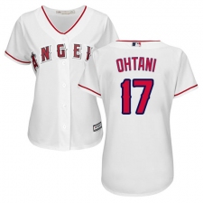Women's Majestic Los Angeles Angels of Anaheim #17 Shohei Ohtani Replica White Home Cool Base MLB Jersey