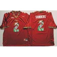 Florida State Seminoles #2 Deion Sanders Red Player Fashion Stitched NCAA Jersey