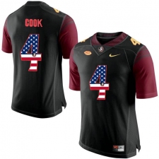 Florida State Seminoles #4 Dalvin Cook Black USA Flag College Football Limited Jersey