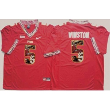 Florida State Seminoles #5 Jameis Winston Red Player Fashion Stitched NCAA Jersey