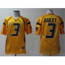 NEW West Virginia Mountaineers Stedman Bailey 3 Golden College Football Jerseys