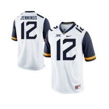 West Virginia Mountaineers 12 Gary Jennings White College Football Jersey