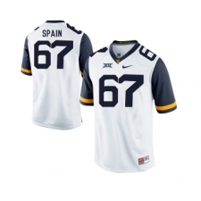 West Virginia Mountaineers 67 Quinton Spain White College Football Jersey