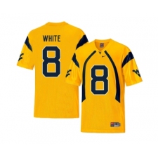 West Virginia Mountaineers 8 Kyzir White Gold College Football Jersey